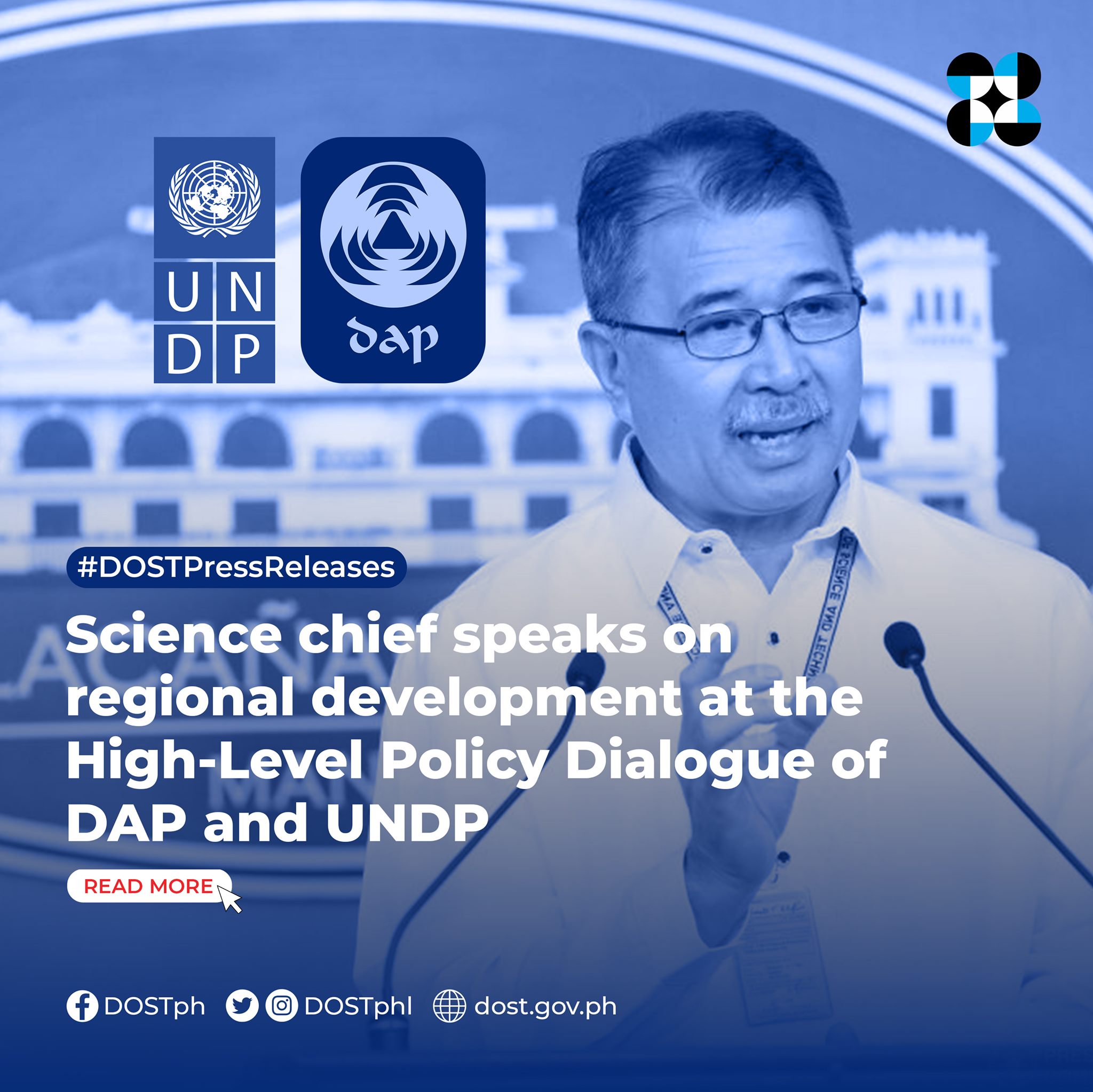Science chief speaks on regional development at the High-Level Policy Dialogue of DAP and UNDP image