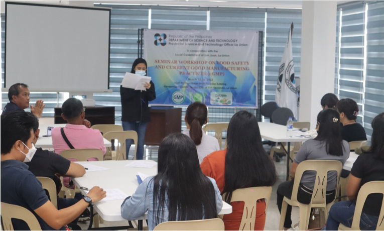 La Union food vendors get training on Food Safety and current Good Manufacturing Practices to improve their products image